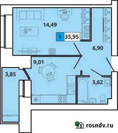 1-комнатная квартира, 36 м², 4/5 эт. на продажу в Северодвинске Северодвинск