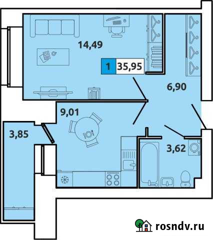1-комнатная квартира, 36 м², 4/5 эт. на продажу в Северодвинске Северодвинск - изображение 1