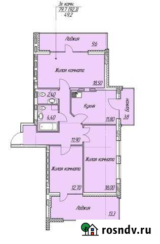 3-комнатная квартира, 92 м², 14/19 эт. на продажу в Тольятти Тольятти - изображение 1