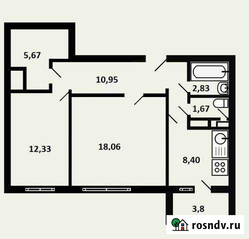 2-комнатная квартира, 62 м², 1/17 эт. на продажу в Видном Видное - изображение 1