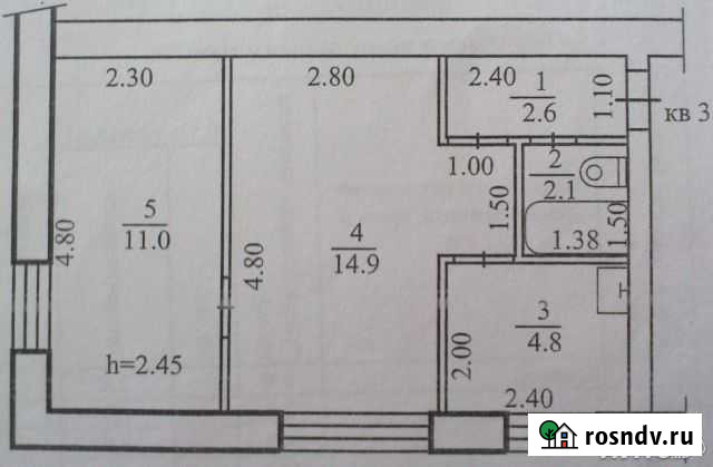 2-комнатная квартира, 35 м², 1/2 эт. на продажу в Черепаново Черепаново - изображение 1