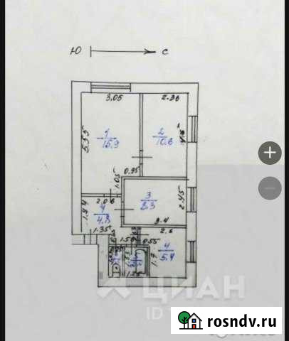 3-комнатная квартира, 49 м², 2/6 эт. на продажу в Козельске Козельск - изображение 1