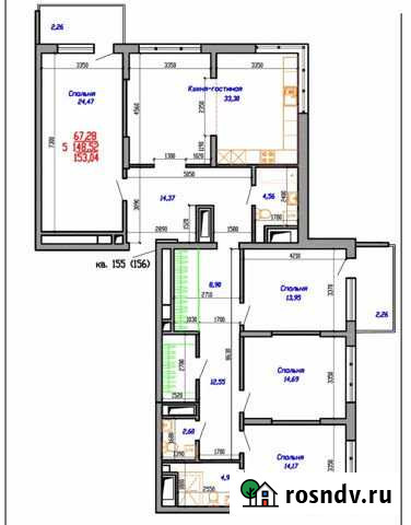 5-комнатная квартира, 153 м², 24/24 эт. на продажу в Екатеринбурге Екатеринбург - изображение 1