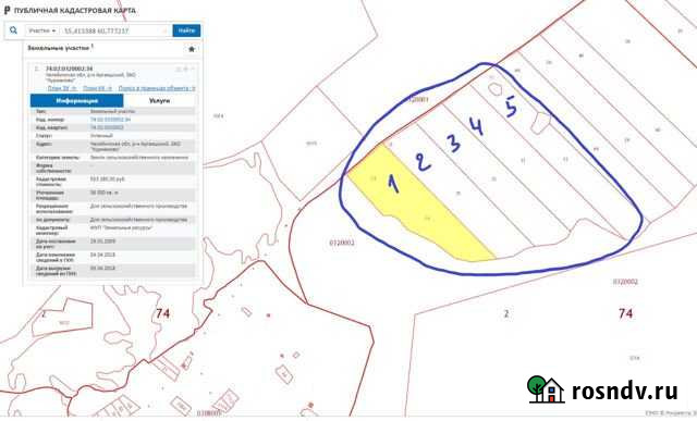 Участок СНТ, ДНП 2800 сот. в аренду в Аргаяше Аргаяш - изображение 1