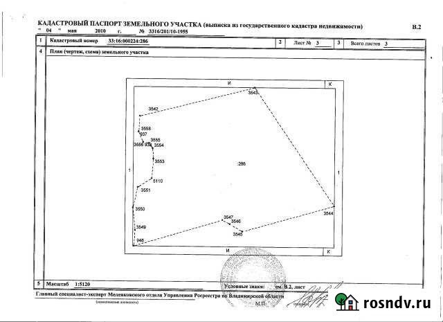 Участок СНТ, ДНП 2332 сот. на продажу в Меленках Меленки - изображение 1