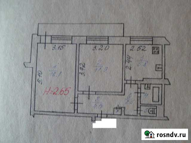 2-комнатная квартира, 46 м², 6/9 эт. на продажу в Железногорске Курской области Железногорск - изображение 1