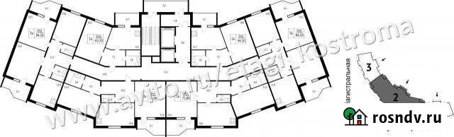 2-комнатная квартира, 75 м², 14/14 эт. на продажу в Костроме Кострома - изображение 1